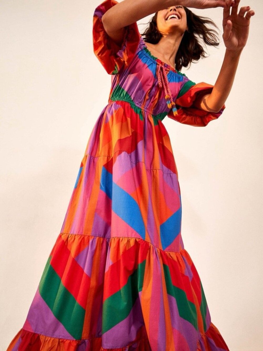 Farm Rio Amanda Stripes Maxi Dress - Picture 4 of 5